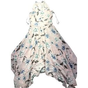 Candies Women's Dress Floral Size XS Pink‎ Sleeveless Zip Ruffle Relaxed